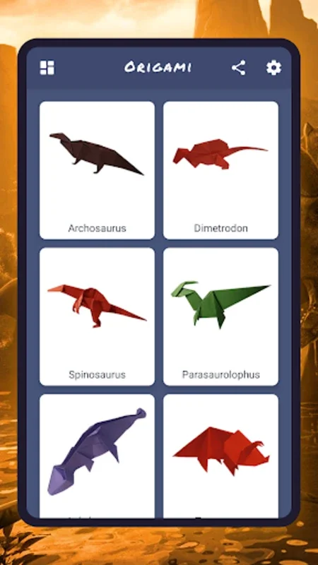 Origami dinosaurs paper shapes for Android - Download the APK from AppHuts