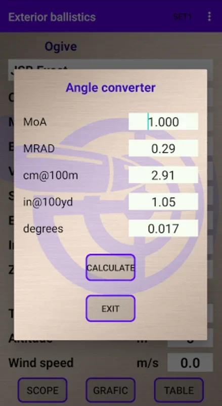 Exterior ballistics for Android - Calculate Bullet Trajectory