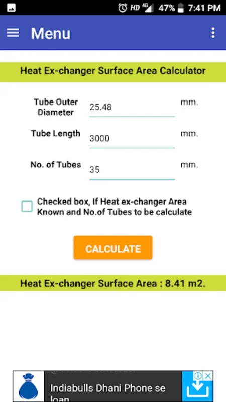 Heat Ex-changer Area for Android: Precise Thermal Calculations