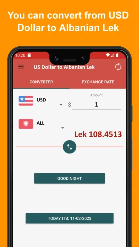 US Dollar to Albanian Lek for Android - Convert Currencies Easily