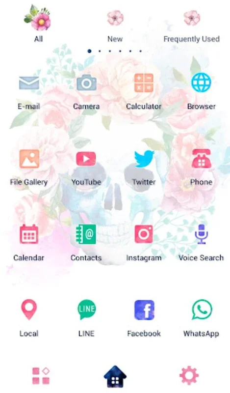 Skull Flowers Theme +HOME for Android - Transform Your Device