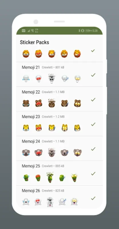 Memoji Cartoon Stickers for WhatsApp on Android - No Downloading Needed