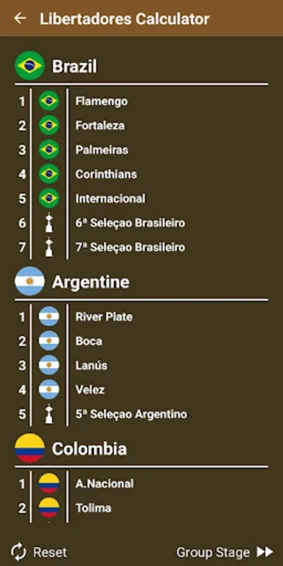 Libertadores Calculator for Android - Analyze South American Football