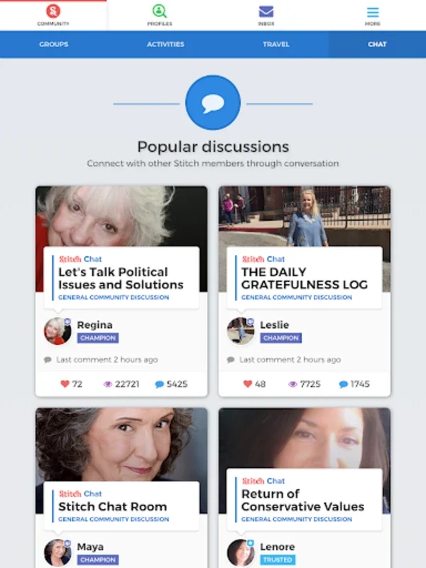 Stitch - Community for 50+ on Android - Connect and Engage