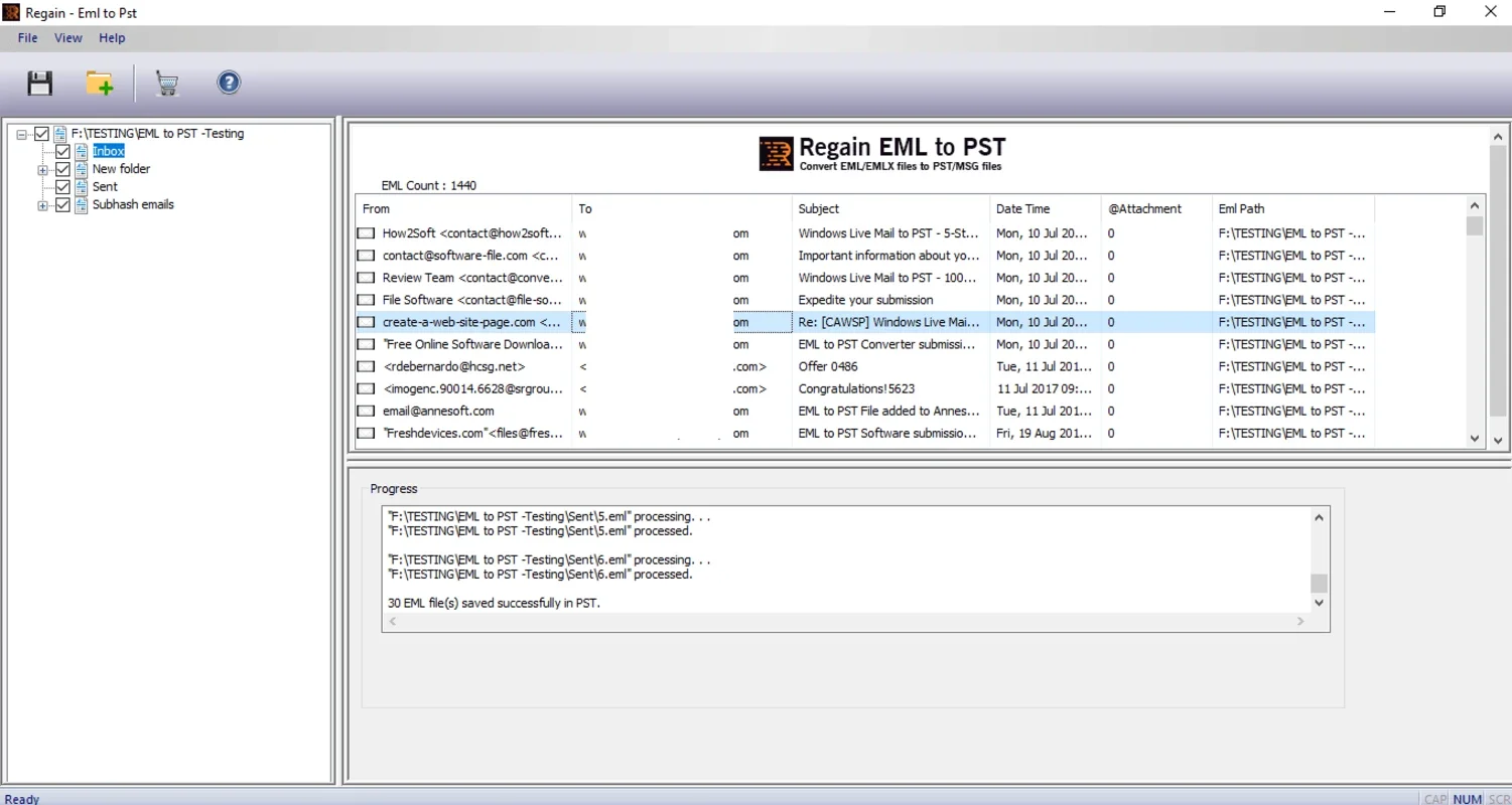 Regain EML to PST Converter for Windows - Efficient Batch Conversion