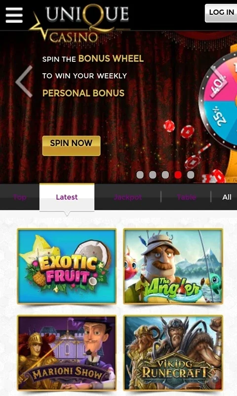 Unique Casino for Android: Immersive Casino Experience