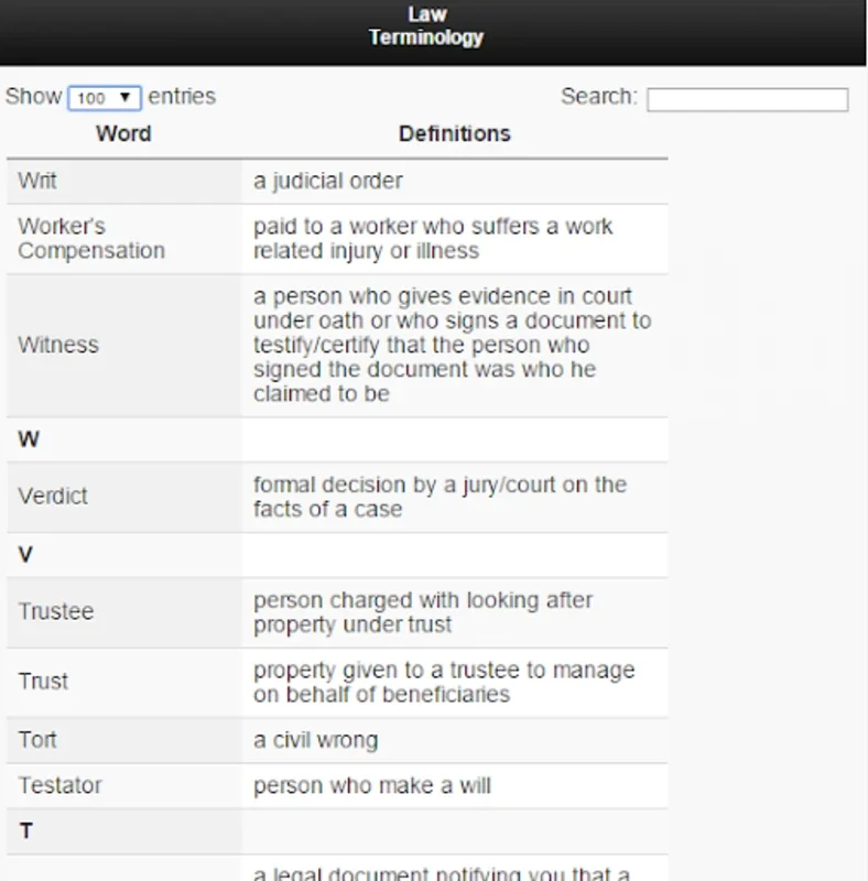 Basic Law Terms for Android - Clear Legal Term Definitions