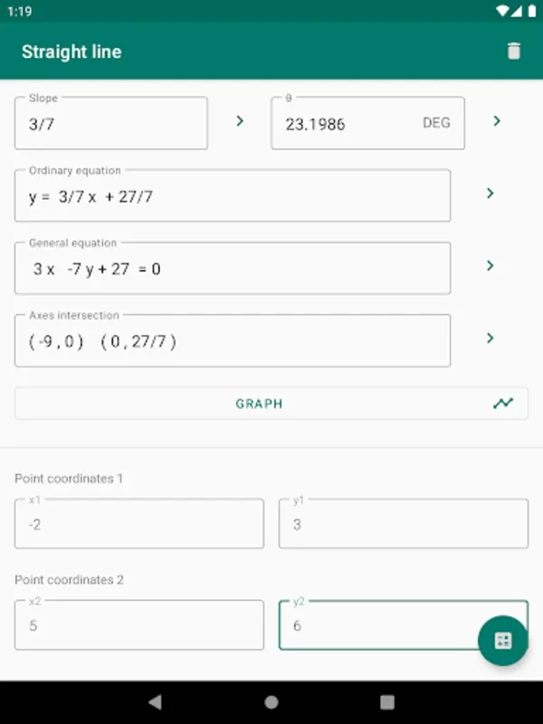 Straight Line for Android - Analytic Geometry Made Easy