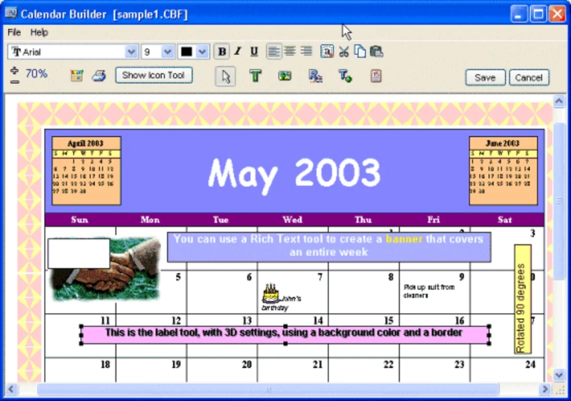 Calendar Builder for Windows - Customize and Print for Free