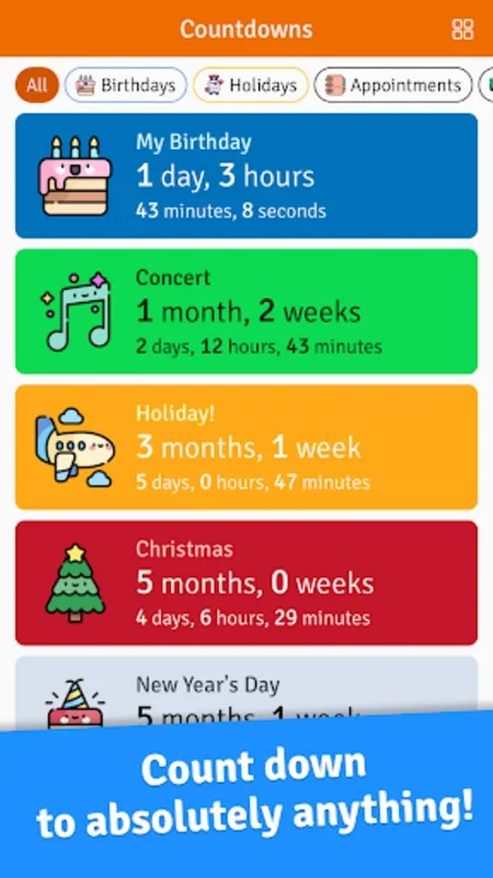 Countdown To Anything for Android - Customizable Event Countdowns