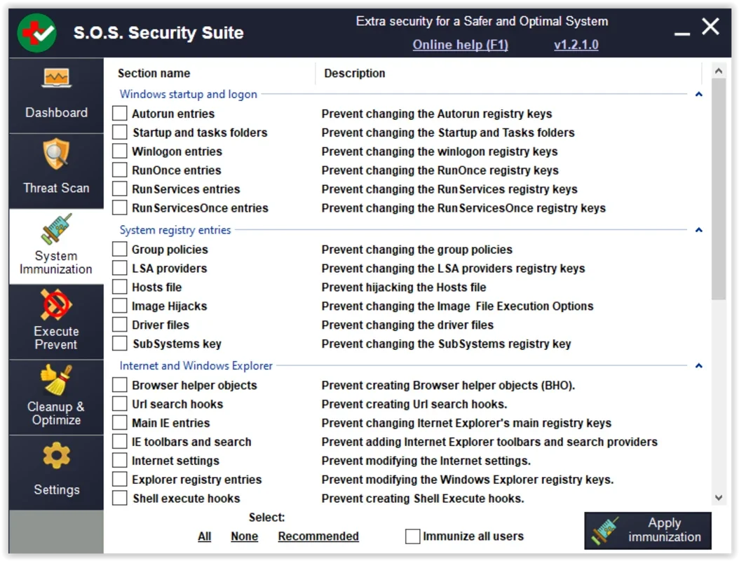 S.O.S Security Suite for Windows - Protect Your PC