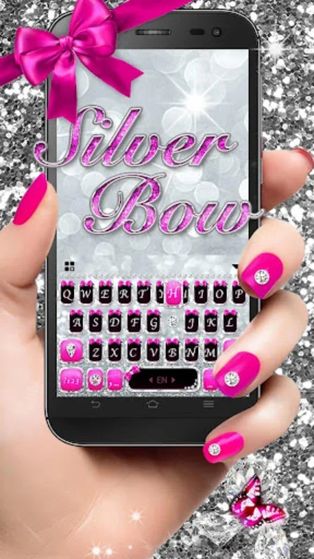 Silver Bowknot Keyboard Theme for Android - Stylish Typing