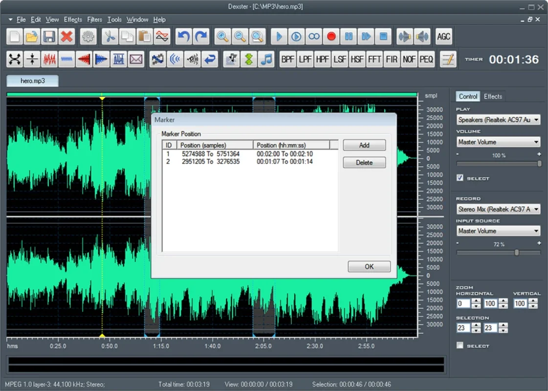 Dexster Audio Editor for Windows - Ideal for Audio Editing