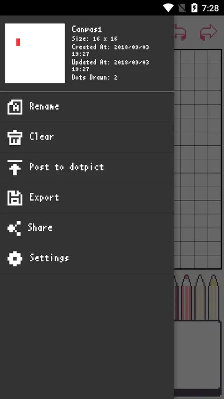 dotpict for Android - Create and Share Pixelated Drawings