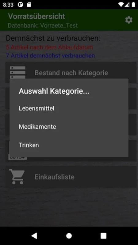 Vorratsübersicht for Android - Manage Food Supplies Easily