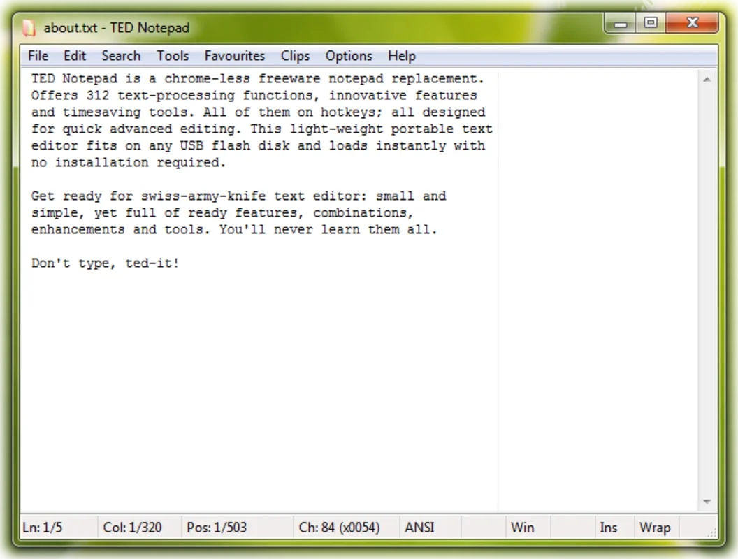 TED Notepad for Windows - Feature - Rich Text Editor