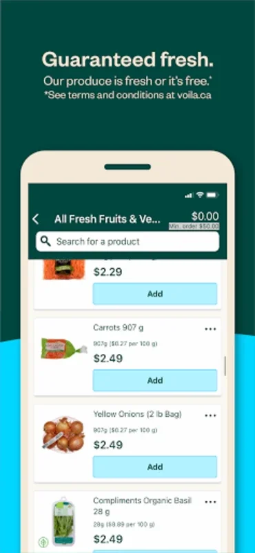 Voila for Android - Fresh Groceries Delivered Right to Your Door