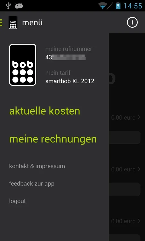 MeinBob for Android - Manage Mobile Tariff Easily