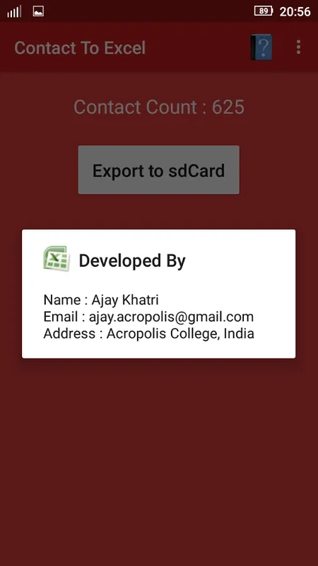 Contact To Excel for Android - Convert Contacts Easily