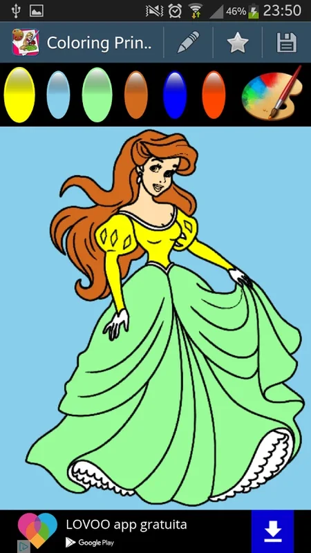 Coloring Princess for Android - Fun Coloring App