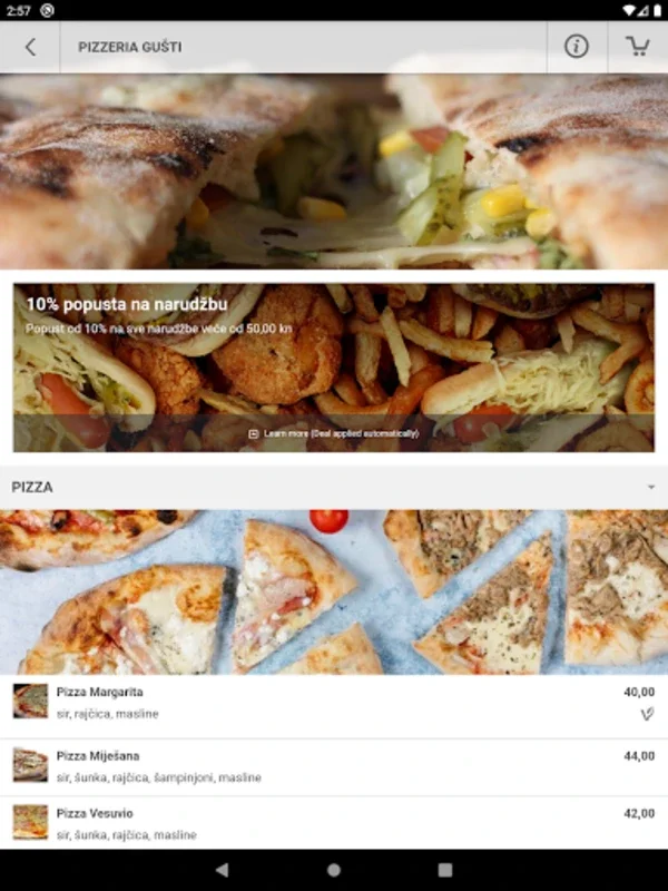 Pizzeria Gušti for Android - Simplify Pizza Ordering