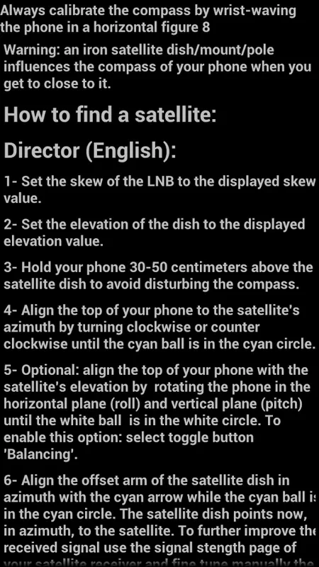 Satellite Director for Android - Calibrate TV Antennas Easily