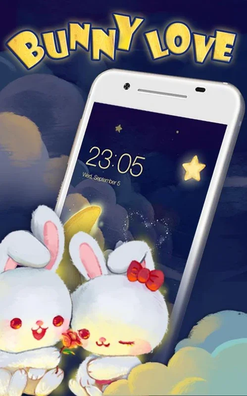 Kawaii Rabbit Love Theme for Android: Customize Your Screen