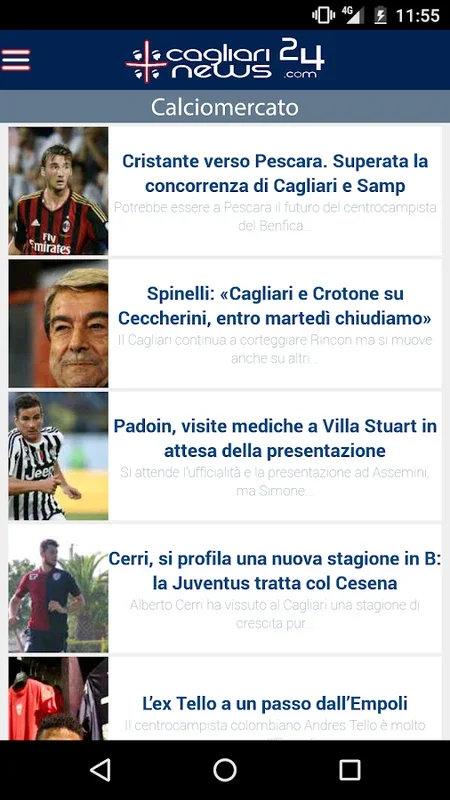 Cagliarinews24 for Android: Comprehensive Football Updates