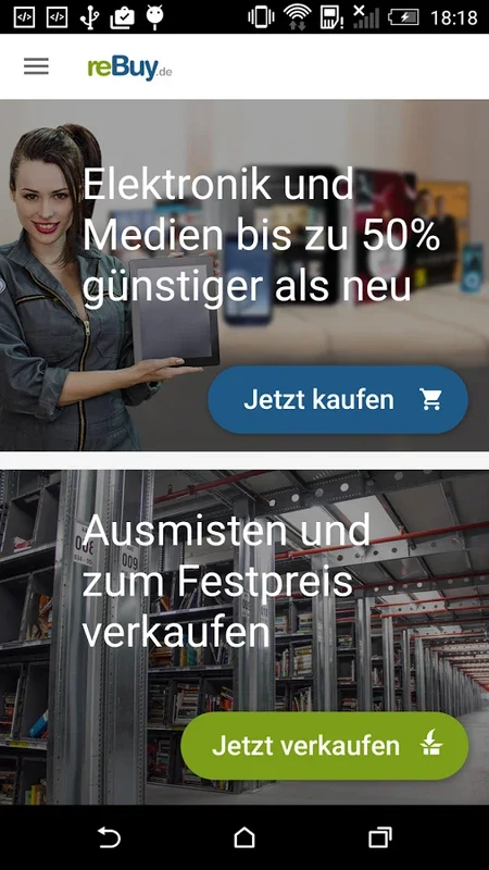 reBuy.de for Android: Buy and Sell Second-Hand Items