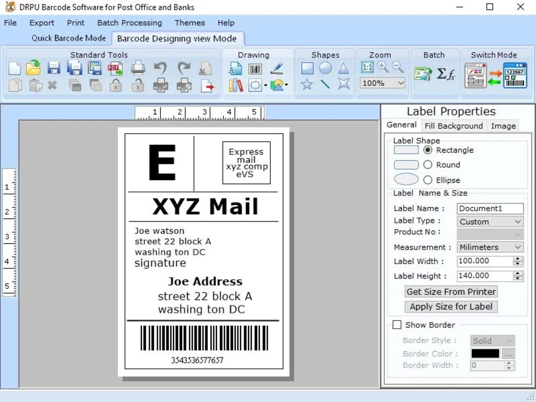 Barcode Generator for Post Office for Windows - Efficient Labeling