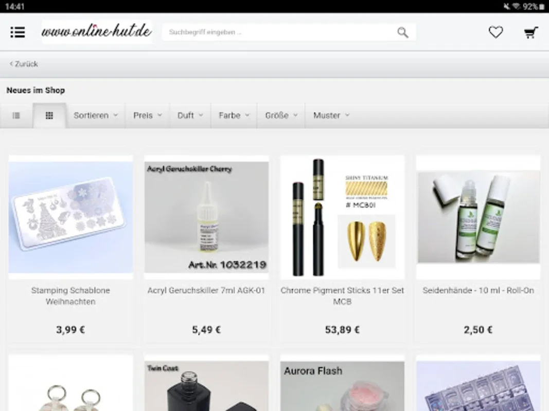 online - hut.de for Android: Premium Nail Art Essentials at Low Prices