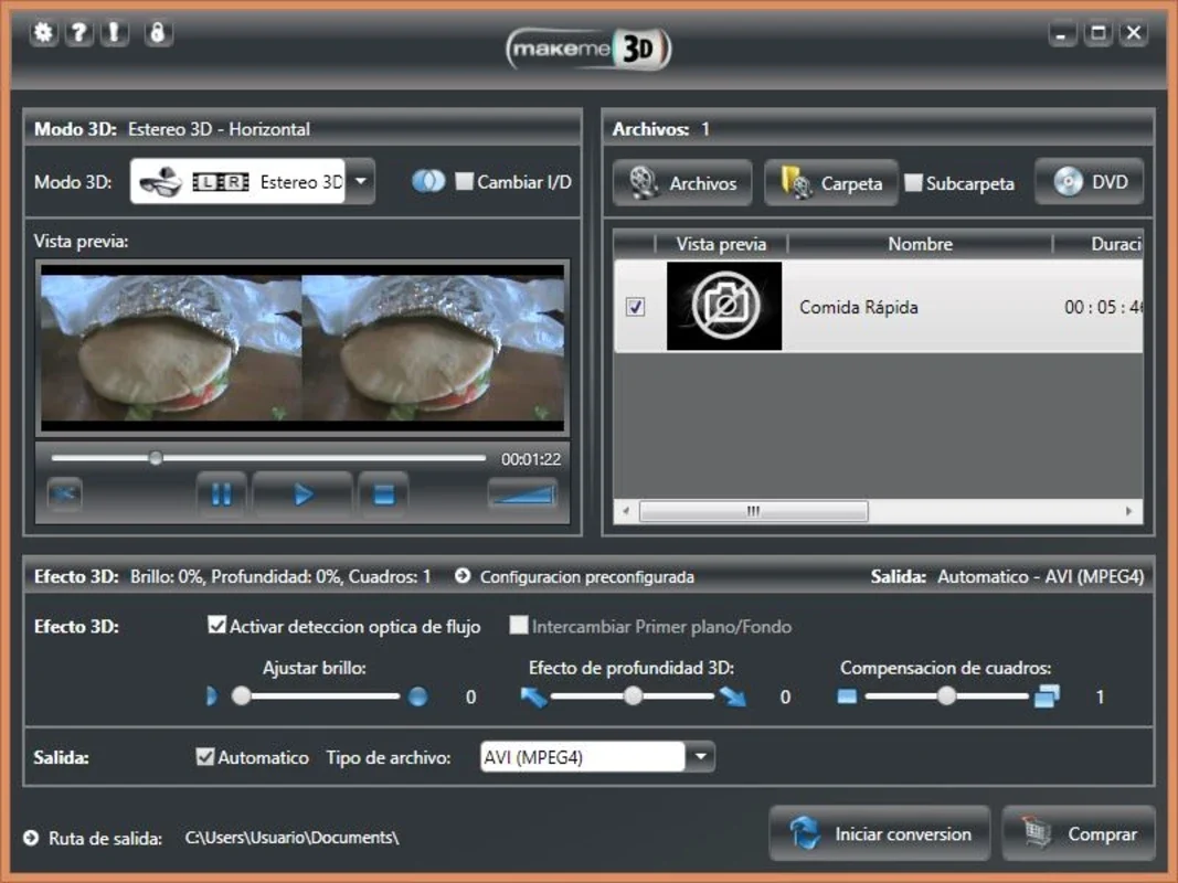 MakeMe3D for Windows - Convert Videos to 3D