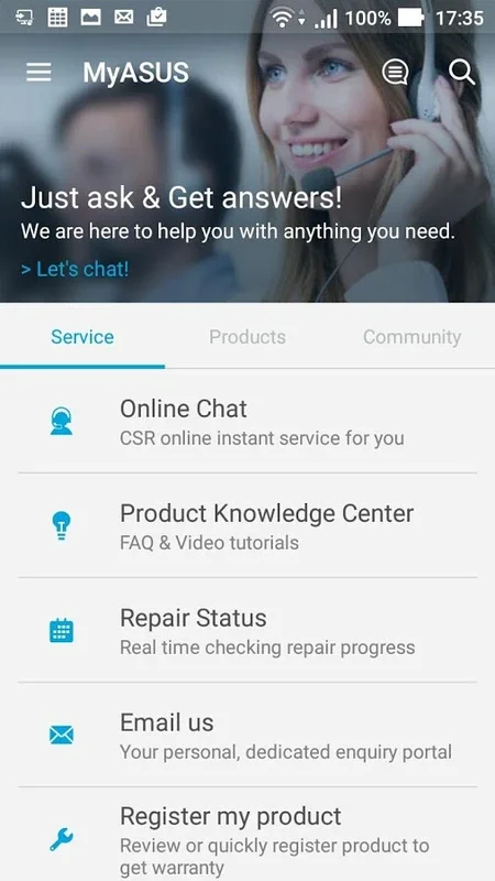 MyASUS for Android: 24-Hour Assistance App