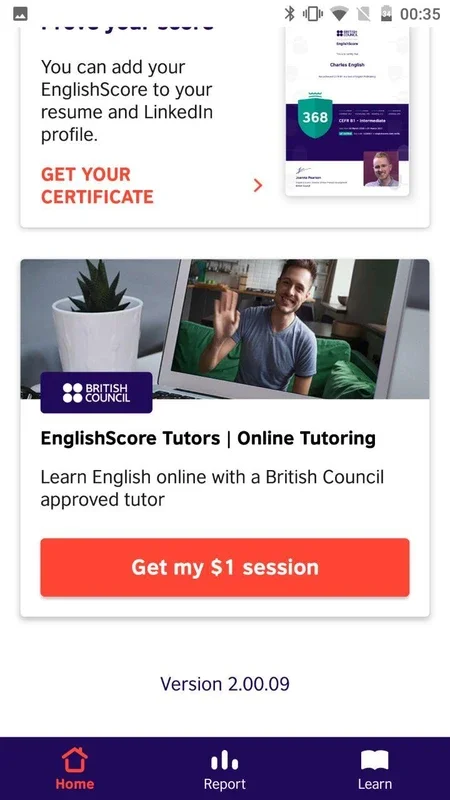 EnglishScore for Android - Assess and Improve Your English