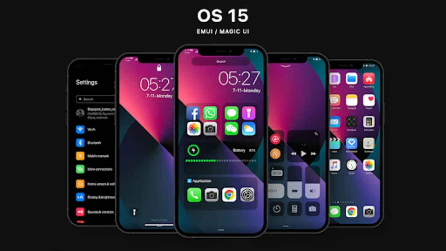 OS 15 Dark EMUI/Magic UI Theme for Android - Stylish Customization