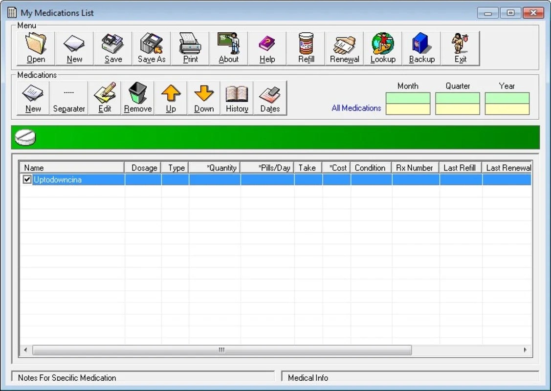 My Medications List for Windows - Keep Track of Your Meds