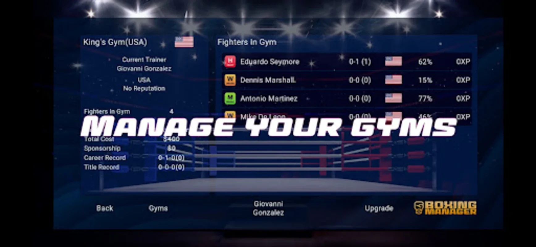 Boxing Manager for Android - Manage Gyms and Champions