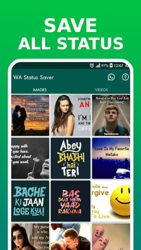 WA Status for Android: Save and Share Images