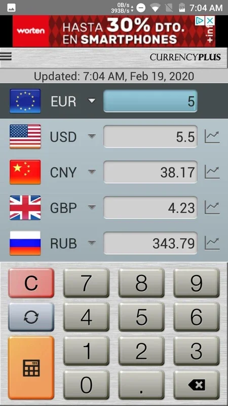 Currency Plus for Android - No Downloading Required