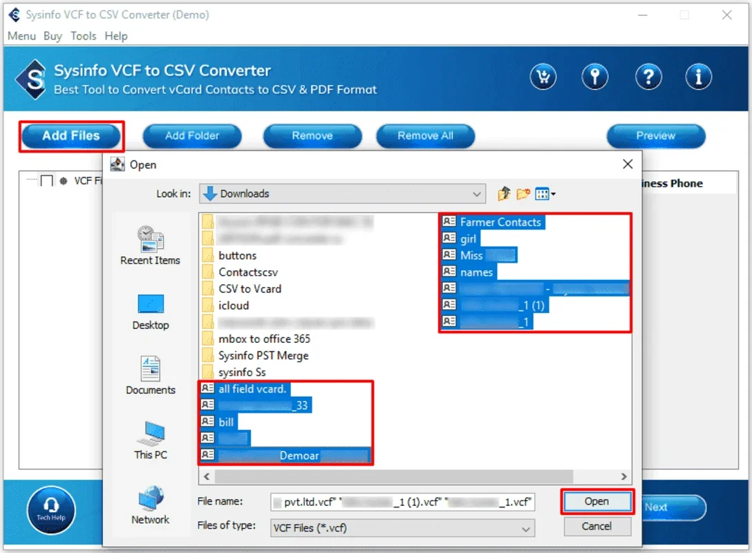 Sysinfo VCF to CSV Converter for Windows - Accurate Conversion