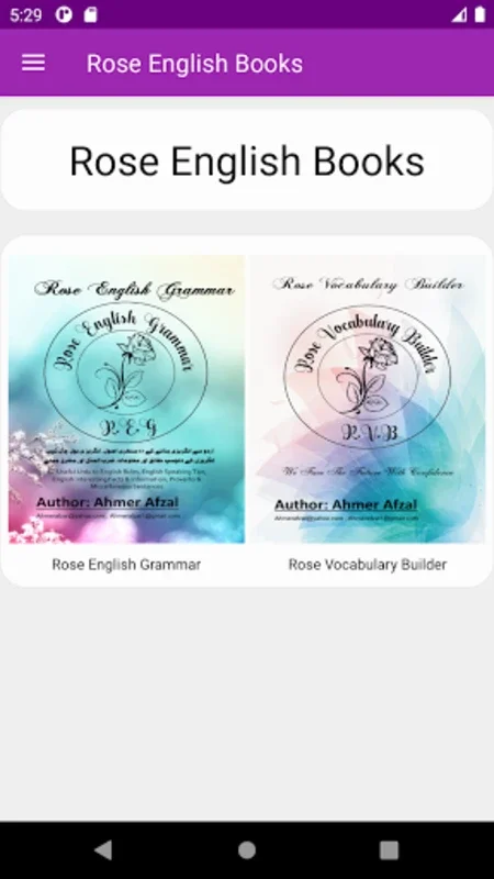 Rose English Books for Android - Enhance Language Skills