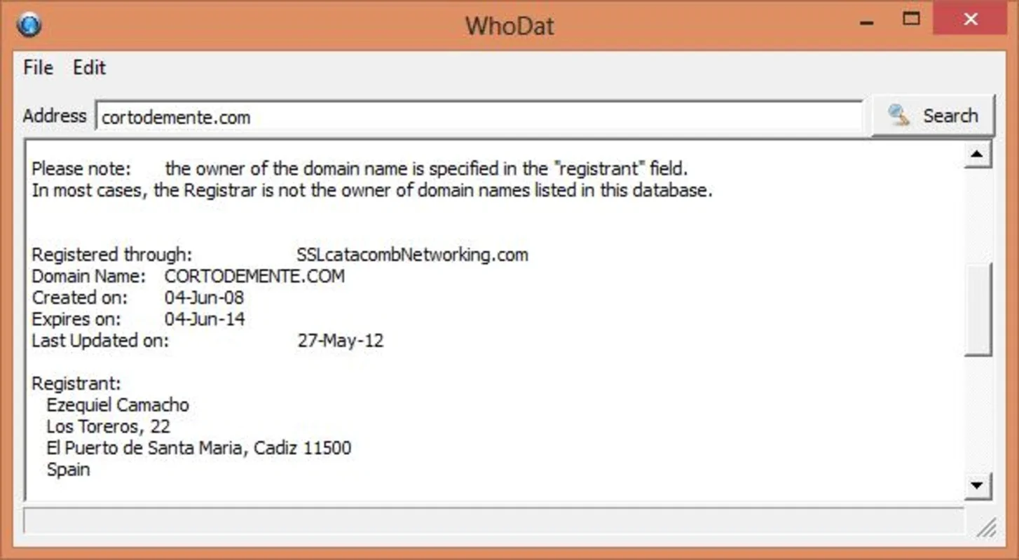 WhoDat Portable for Windows - Get WHOIS Info Easily