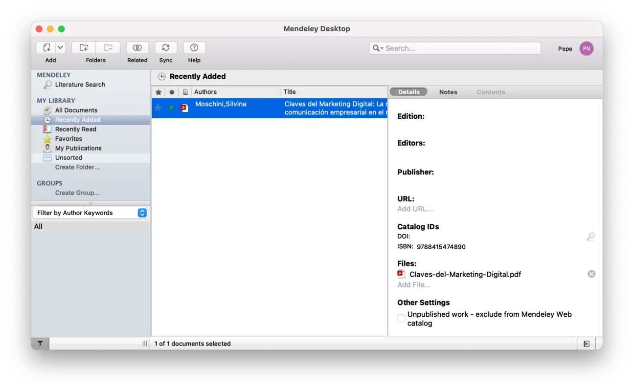 Mendeley Reference Manager for Mac - Free Academic Tool