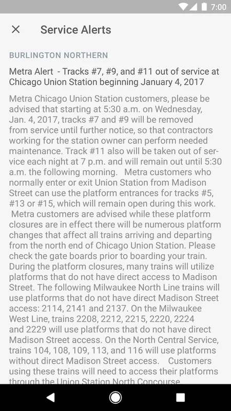 Ride Metra for Android - Simplify Your Commutes