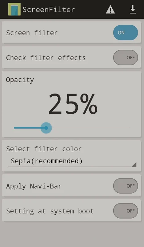 ScreenFilter for Android - Reduce Eye Strain