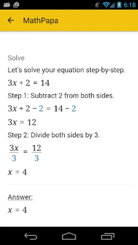 MathPapa for Android - Solve Algebra Problems Offline