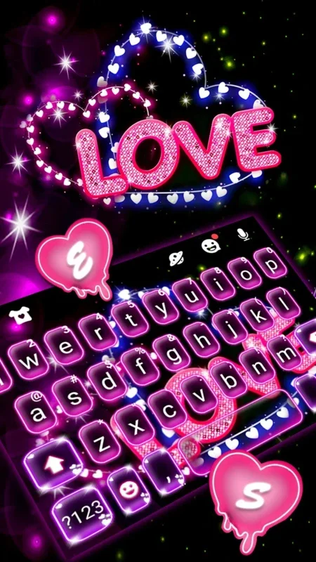 Neon Love Theme for Android - Customizable Keyboard