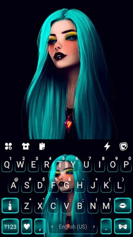 Gothic Neon Girl Keyboard Back for Android - Enhance Typing