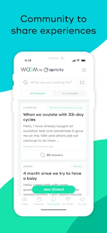 WOOM by Apricity Fertility App for Android: Track Your Fertility