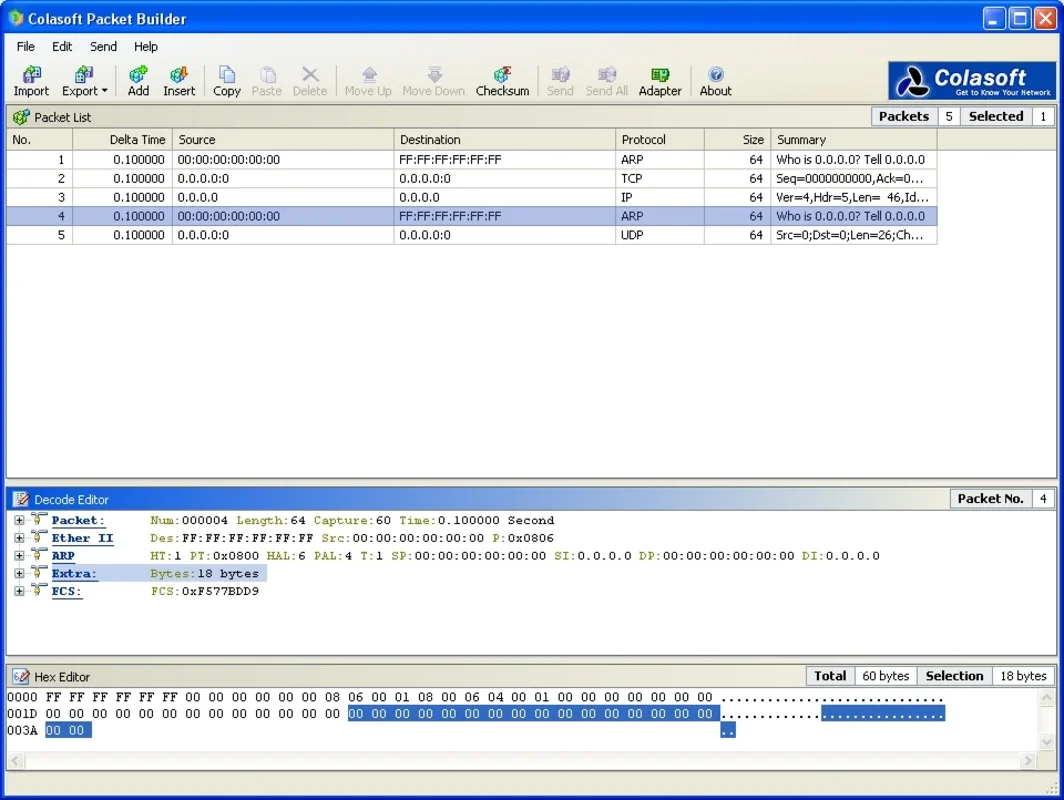 Colasoft Packet Builder for Windows - Test Network Security